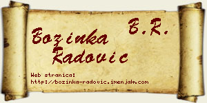 Božinka Radović vizit kartica
